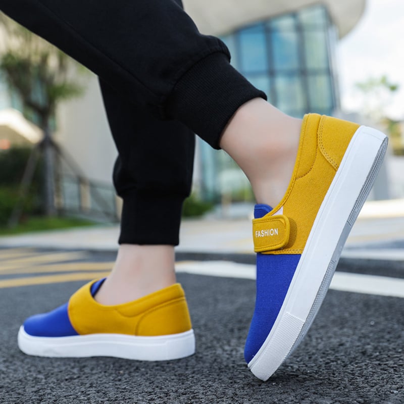Herrsneakers Med Kardborreband, Platt Sula Och Låg Design
