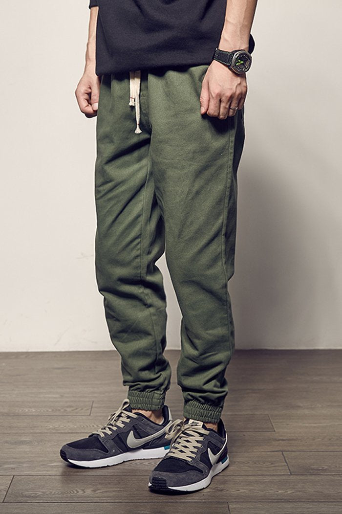 Herrjoggingbyxor med Elastisk Midja och Ankellinning