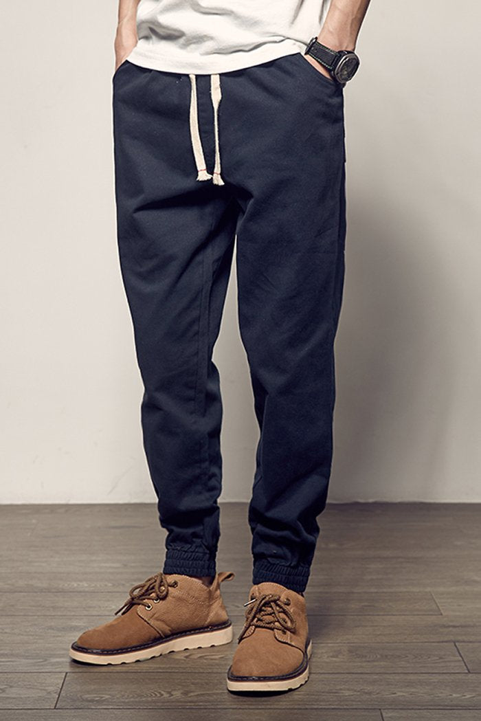 Herrjoggingbyxor med Elastisk Midja och Ankellinning