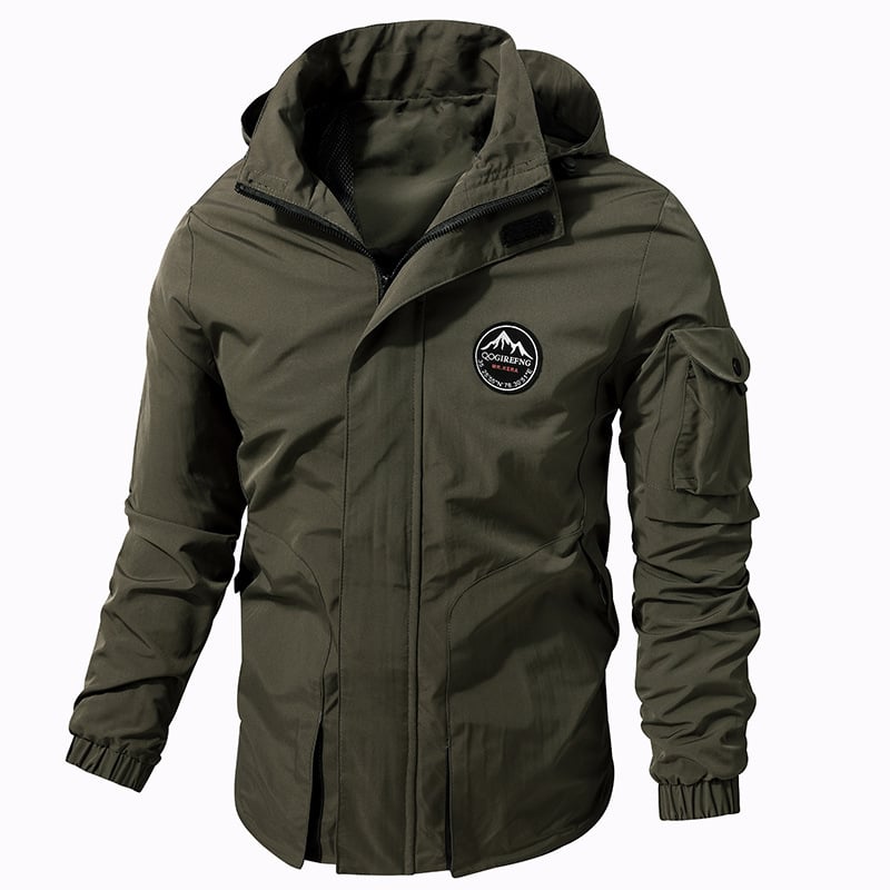 Menā€™S Hooded Jacket Plus Storlek Outdoor Solid Färg Long Sleeve