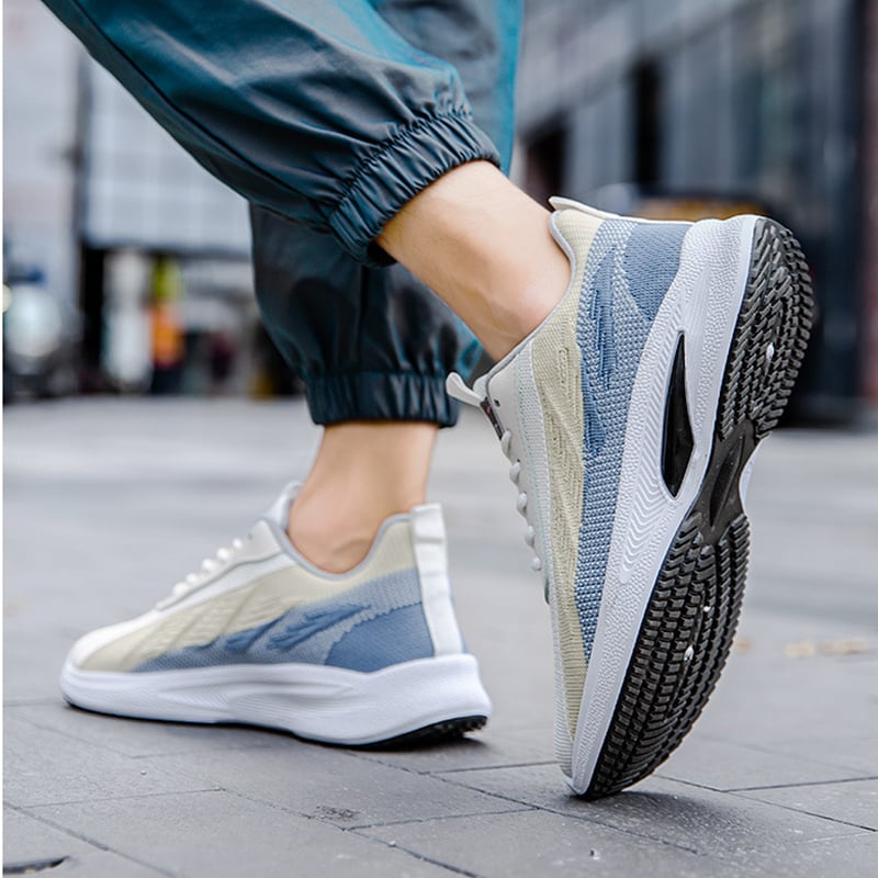 Herr Löparsneakers Med Snörning, Låg Design Och Rund Tå