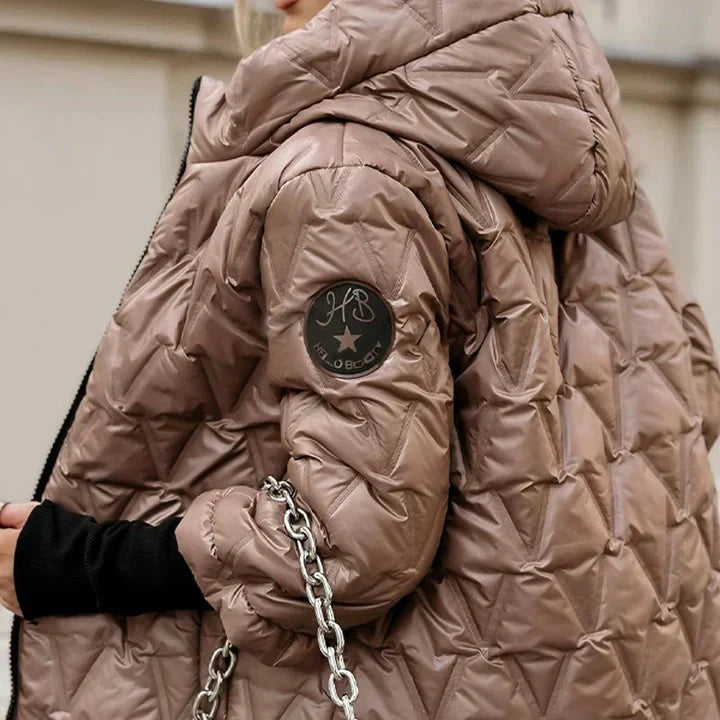 Dam Vinterjacka I Puffer-Modell Med Lätt Vaddering