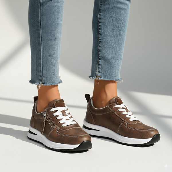 Dam Sneakers Platå Snörning Sidodragkedja Sula