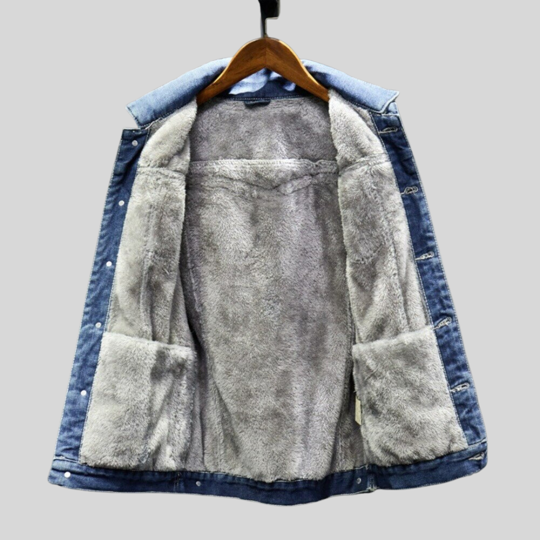 Herr Denimstil Jacka Lång Ärmar Klassisk Design