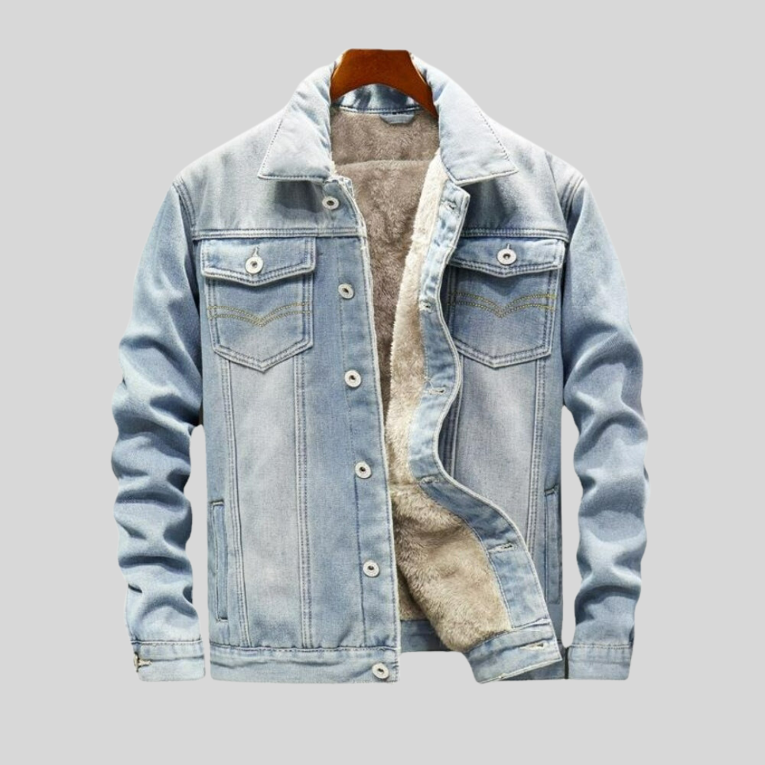 Herr Denimstil Jacka Lång Ärmar Klassisk Design