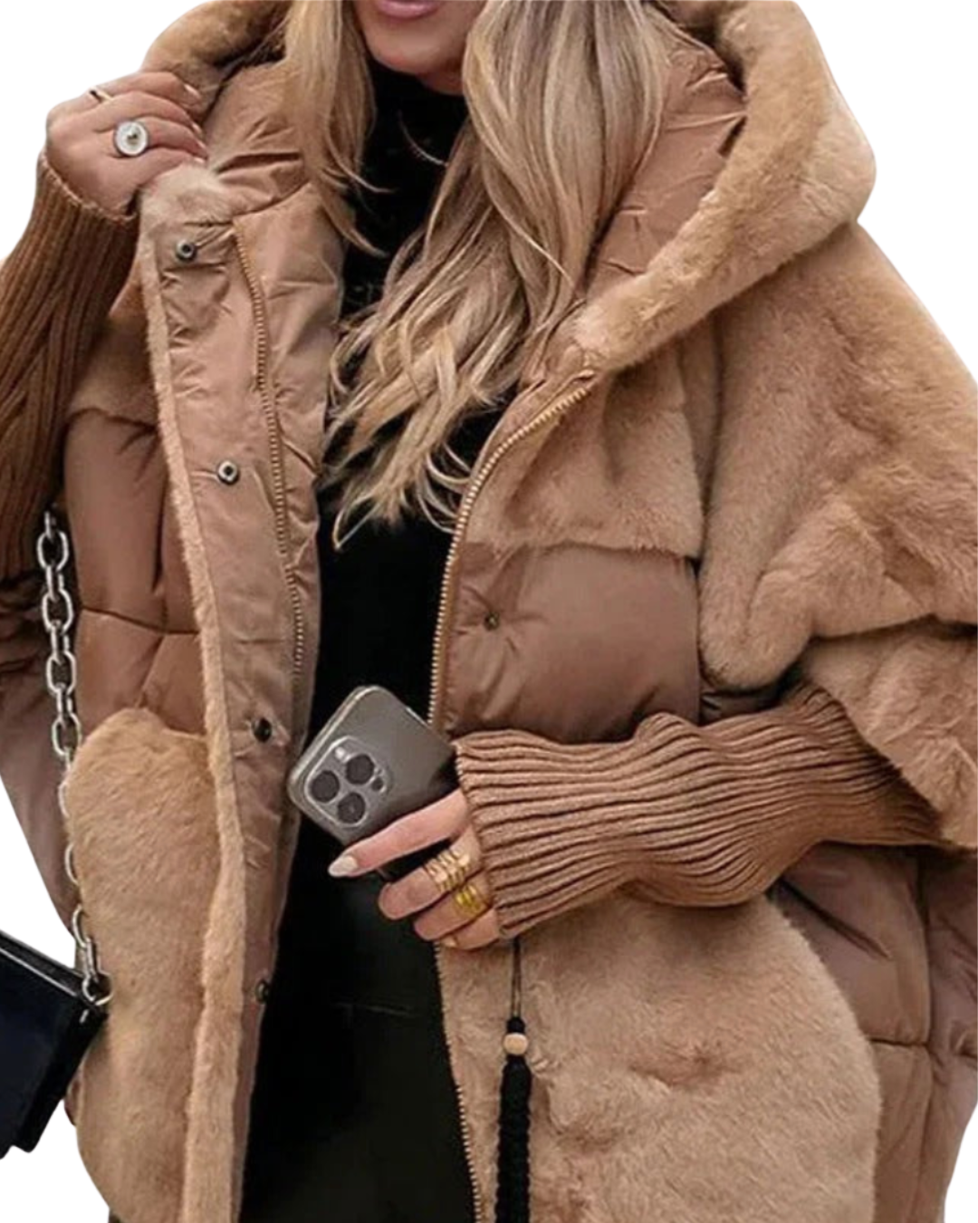 Dam Vinterdunjacka Med Huva