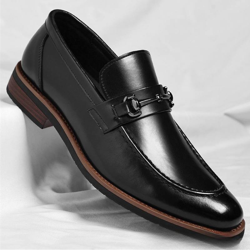 Herrloafers I Läder Med Bit Och Metalldetaljer I Hästbit