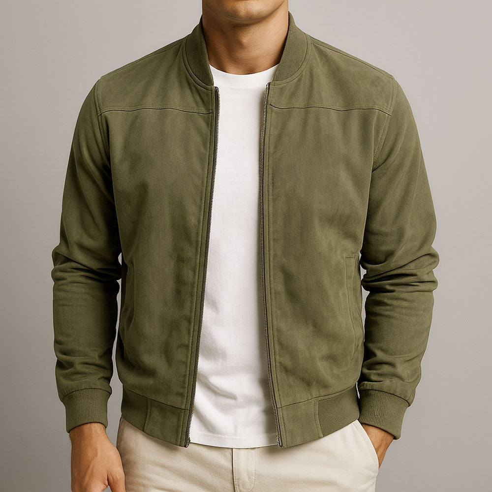 Herrmockajacka Slim Fit Minimalistisk Bomber