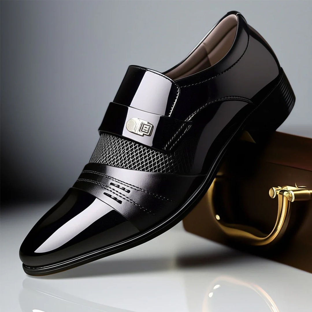 Herr Loafers Med Spänne Och Texturerad Sula