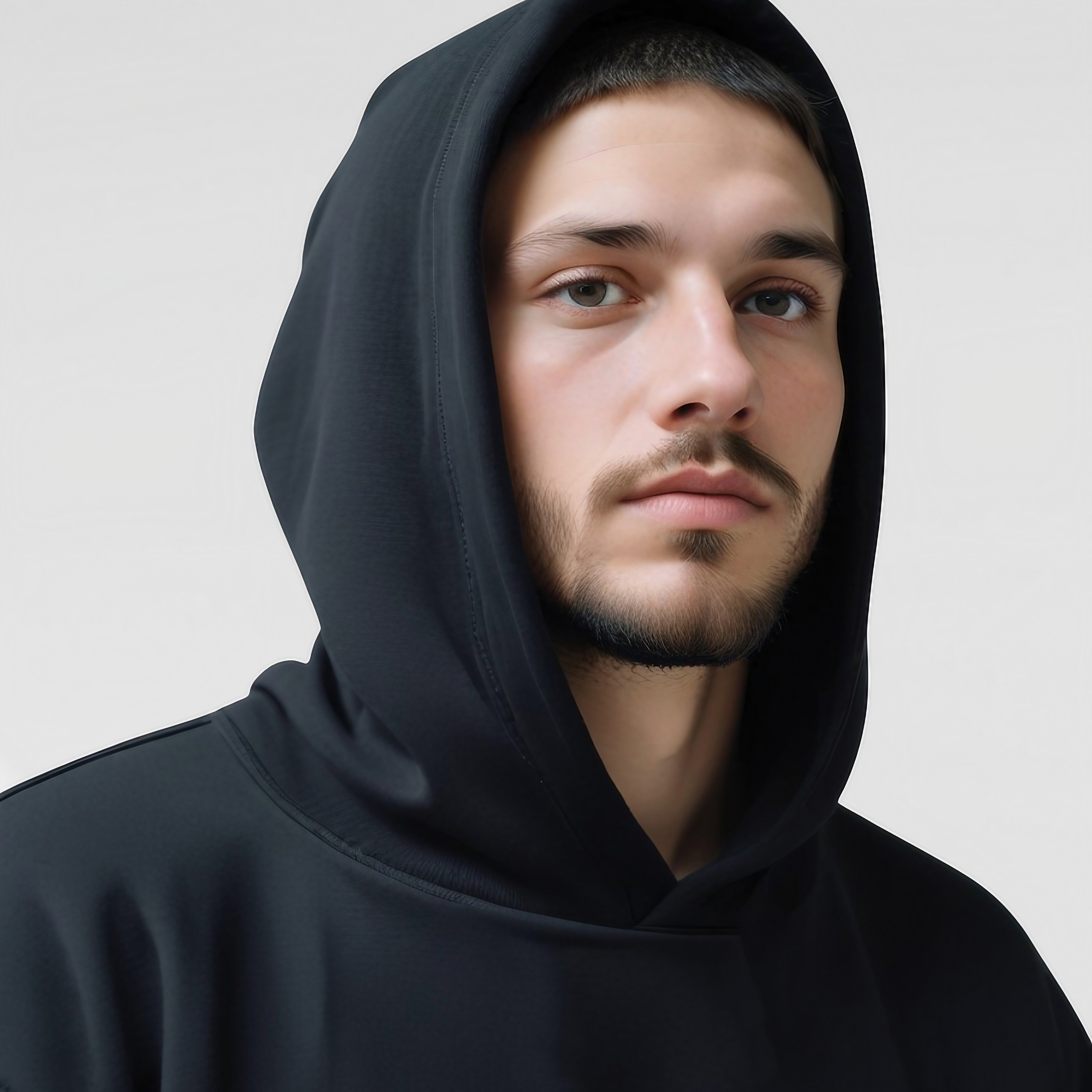 Herr Hoodie med Oversized Passform, Sänkta Axelpartier och Främre Ficka