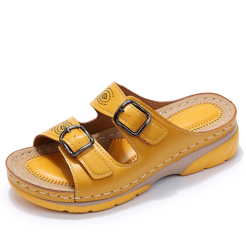 Ortopediska Sandaler För Kvinnor, Sommar, Hålfotsstöd, Bred Passform, Justerbara Remmar