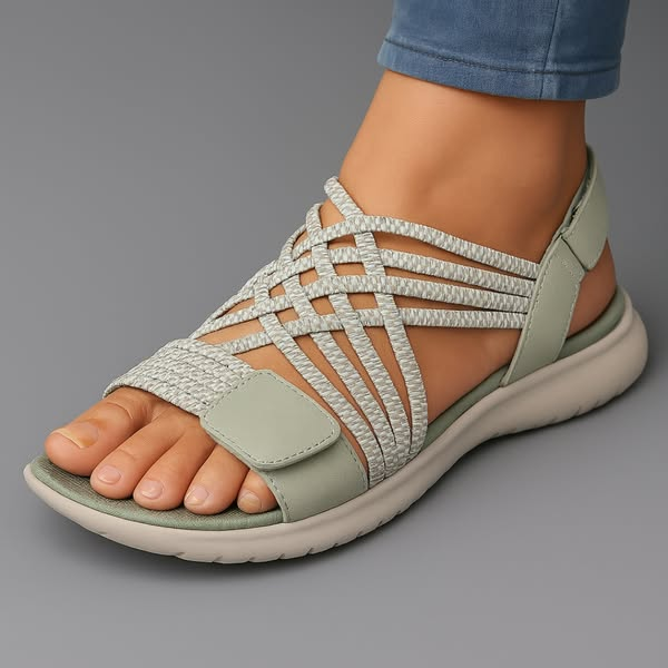 Dam Sommarsandaler Justerbar Rem Rund Tå Halkfri Sula