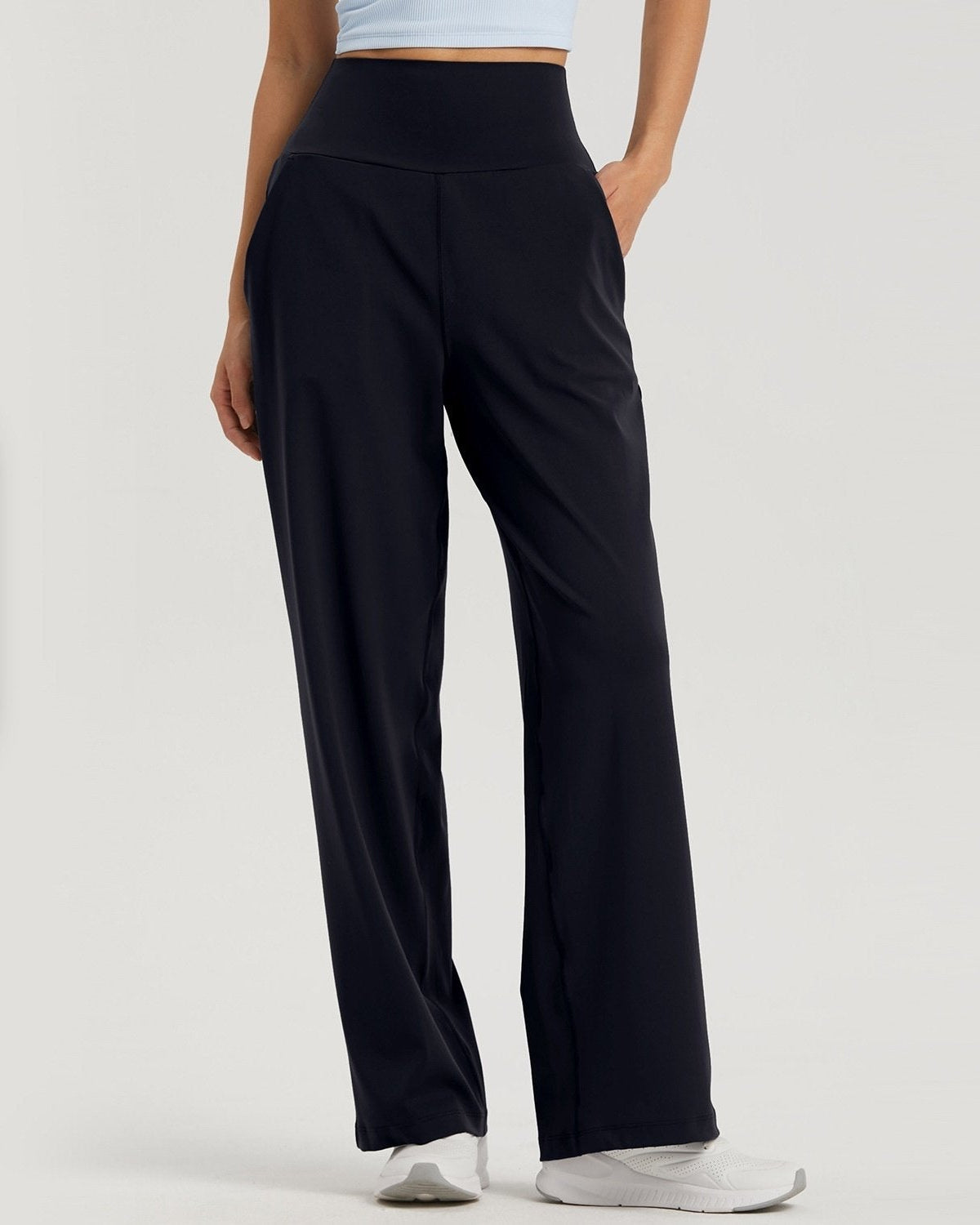 Yogabyxor Med Hög Midja Och Vida Ben För Kvinnor Och Stretchig Passform