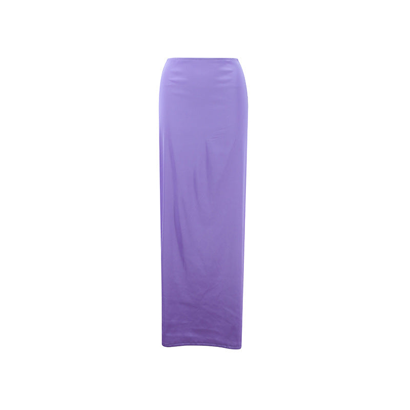 Dam Höstlångklänning Med Hög Midja, Asymmetrisk Drapering, Enfärgad