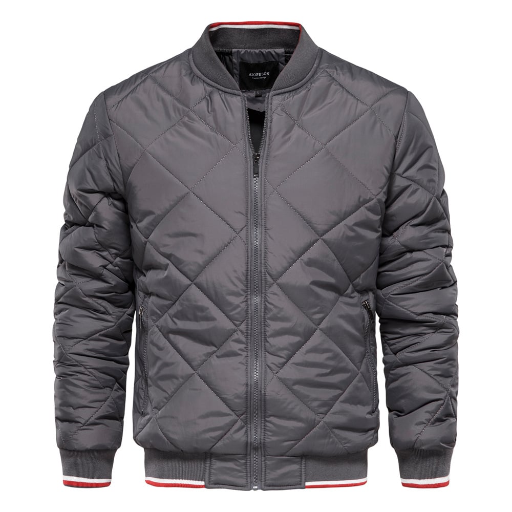Menā€™S Winter Padded Jacket Stand Collar Solid Färg Zipper