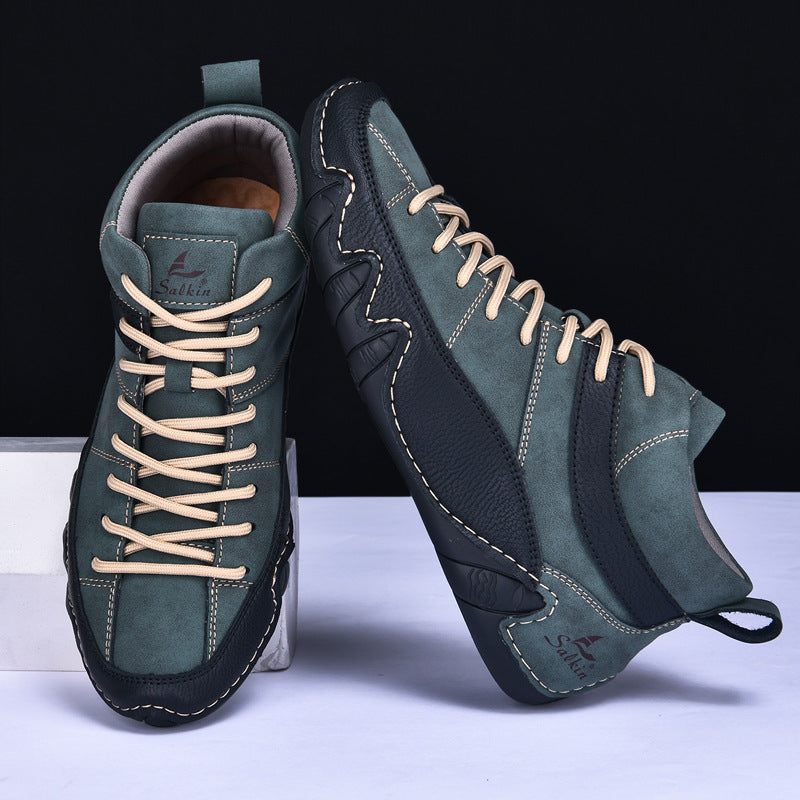Herr Sneakers Med Vågformad Sula Och Kontrasterande Paneler