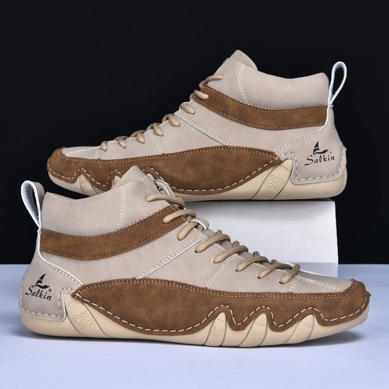 Herr Sneakers Med Vågformad Sula Och Kontrasterande Paneler