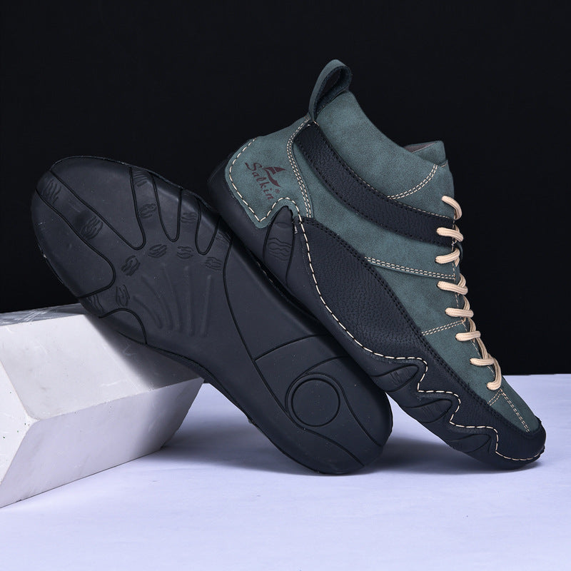 Herr Sneakers Med Vågformad Sula Och Kontrasterande Paneler