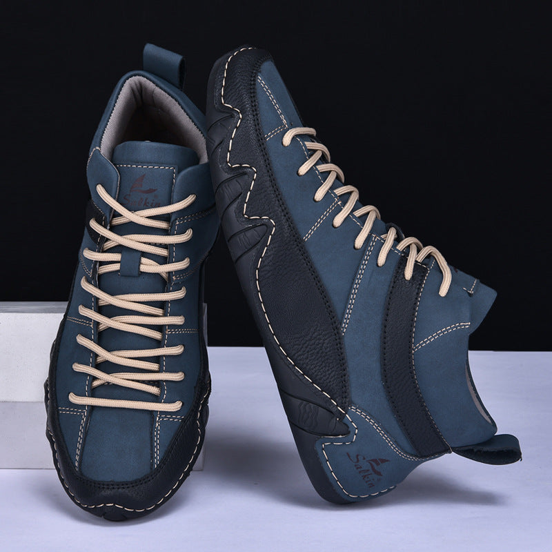 Herr Sneakers Med Vågformad Sula Och Kontrasterande Paneler