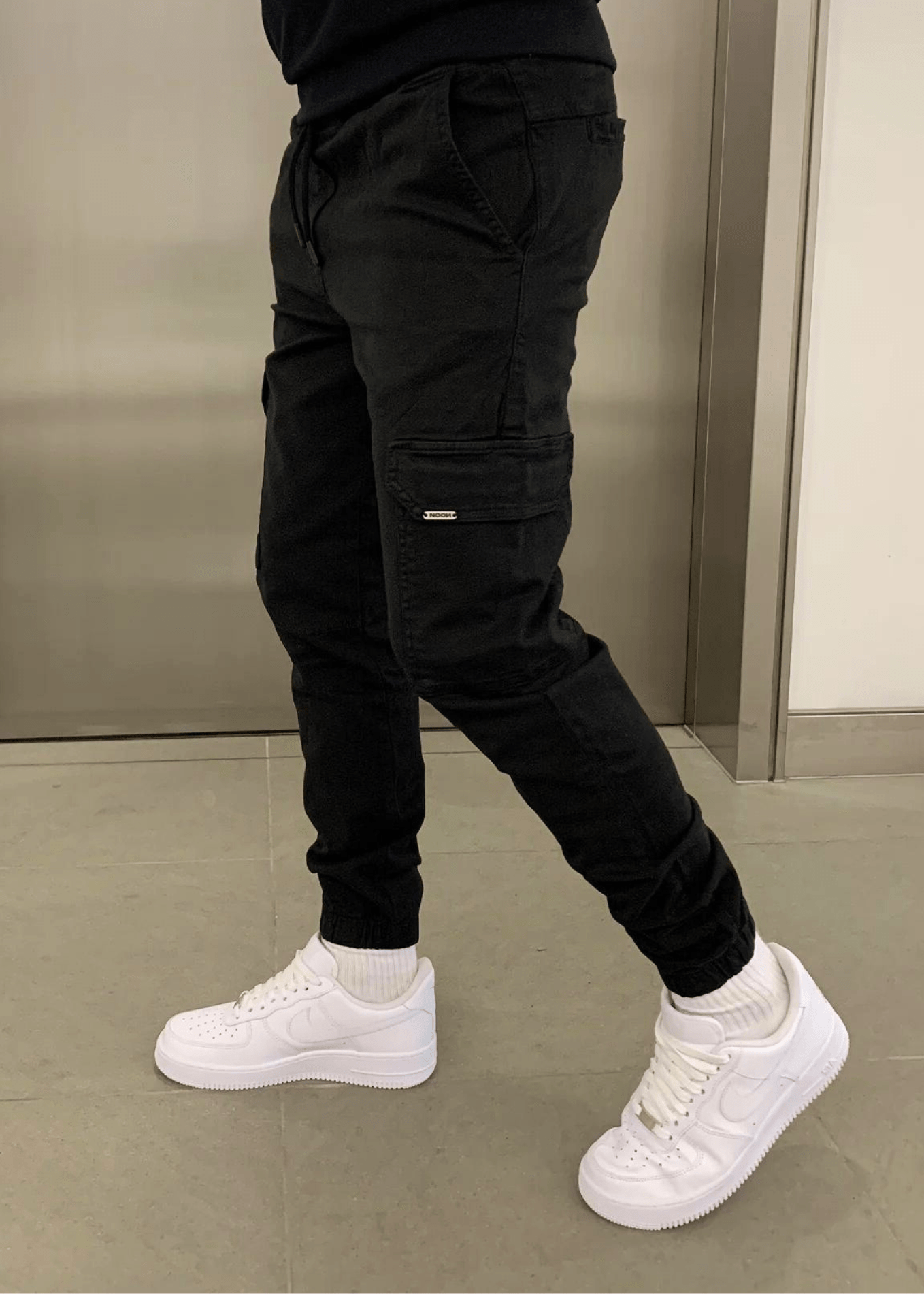 Herr Cargo Joggerbyxor med Elastisk Midja och Sidofickor
