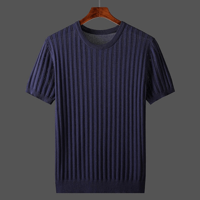 Herr T-shirt i Sidenkänsla, Kort Ärm, Fläckresistent