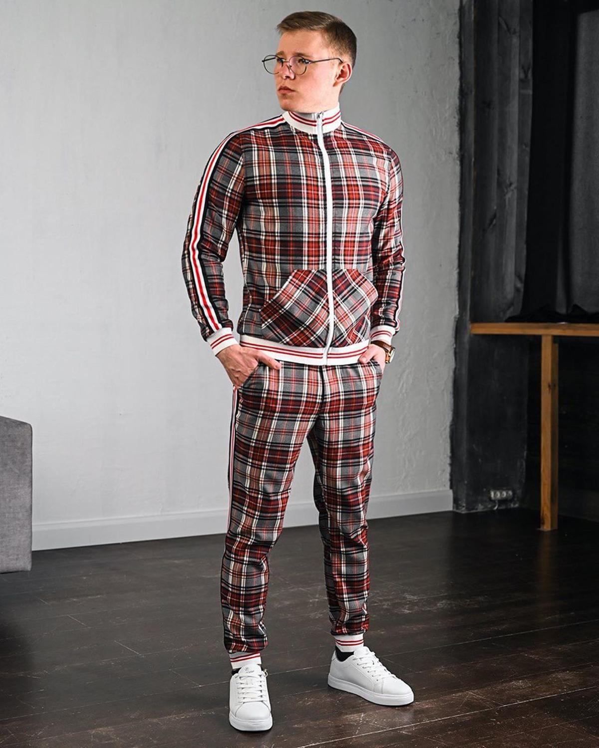 Herr Sportset Tvådelad med Långärmad Tröja och Byxor