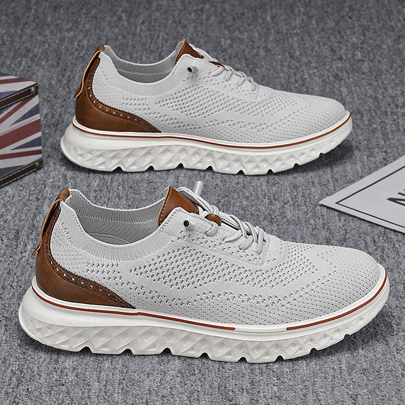 Lätta Låga Sneakers För Män Med Mesh-Ovandel Och Platt Klack