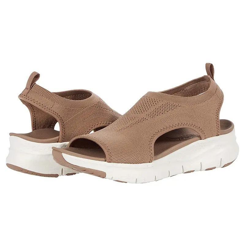Kvinnors Sommarsandaler Slip-on med Bågstöd och Formad Fotbädd
