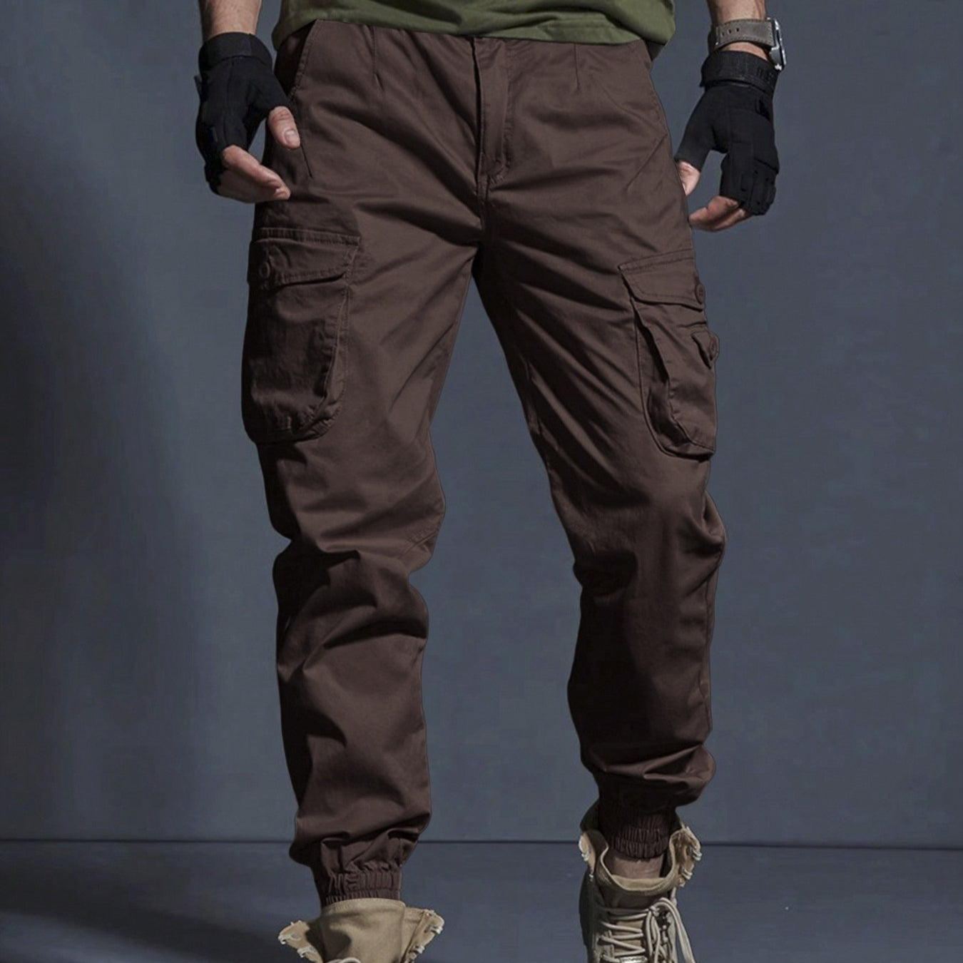 Herr Raka Dragsko Arbetsbyxor Multi Pocket Design