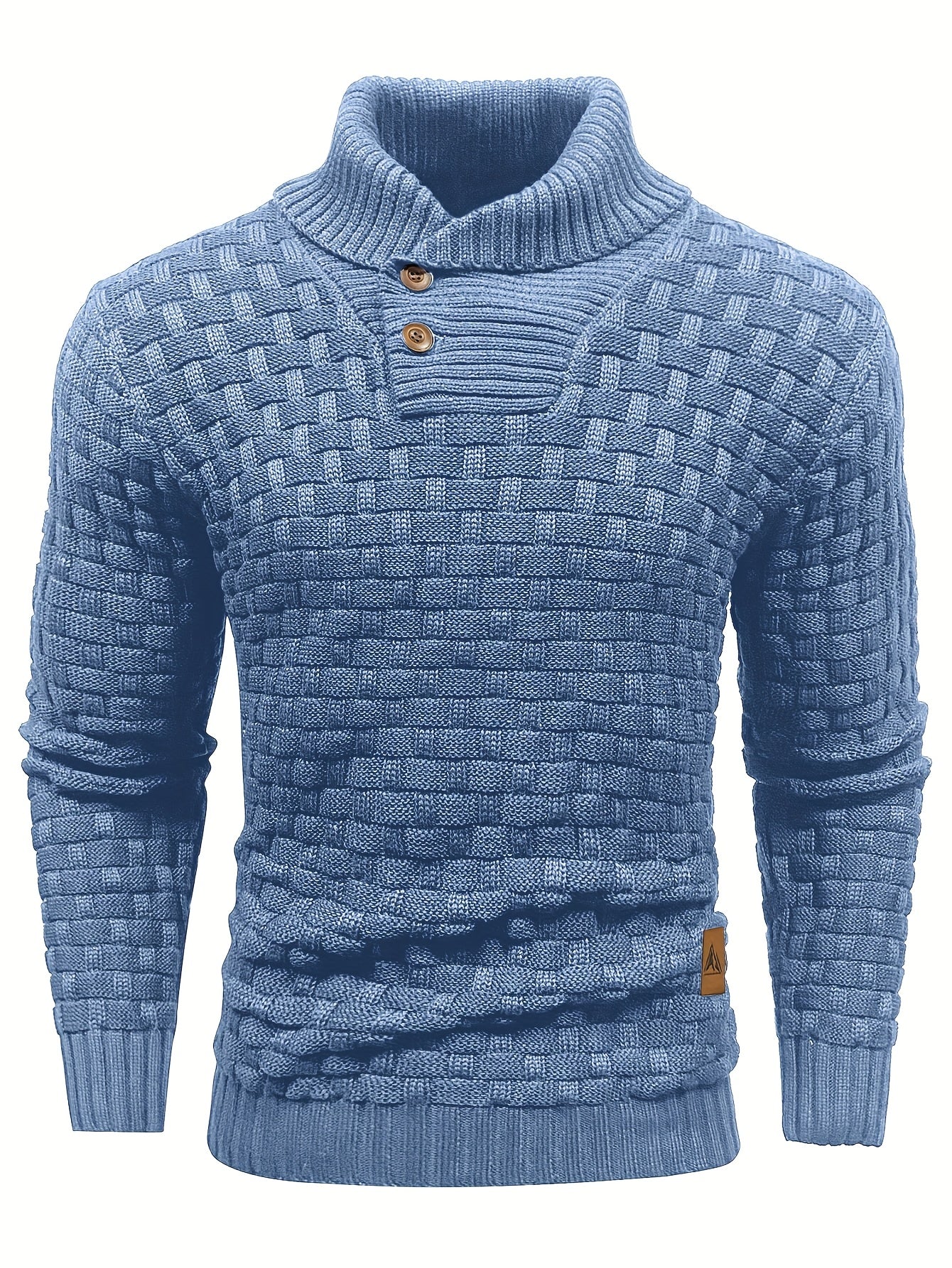 Herr Tröja i Waffle Knit med Sjalkrage