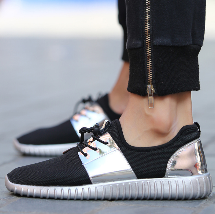 Herrsneakers med nätovandel och gummisula