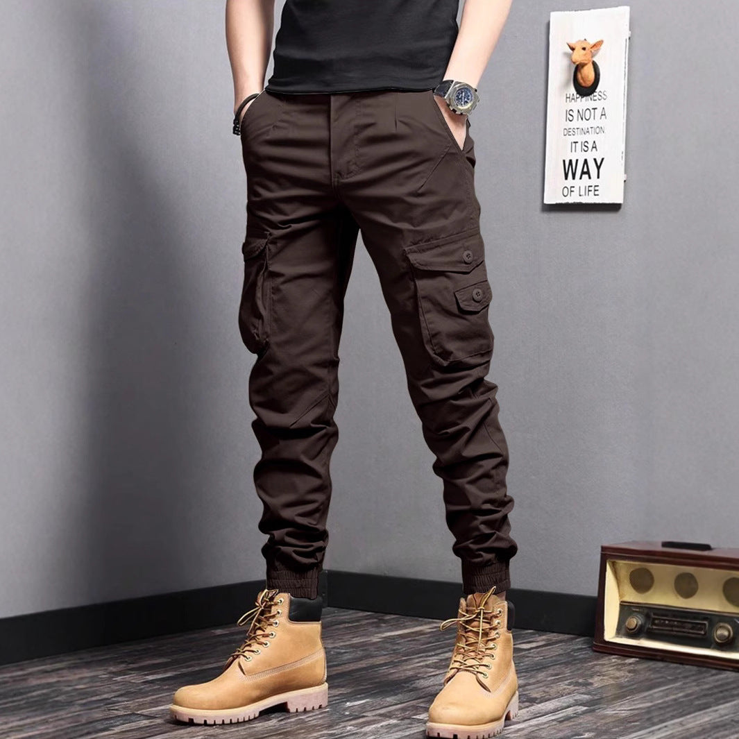 Herr Raka Dragsko Arbetsbyxor Multi Pocket Design