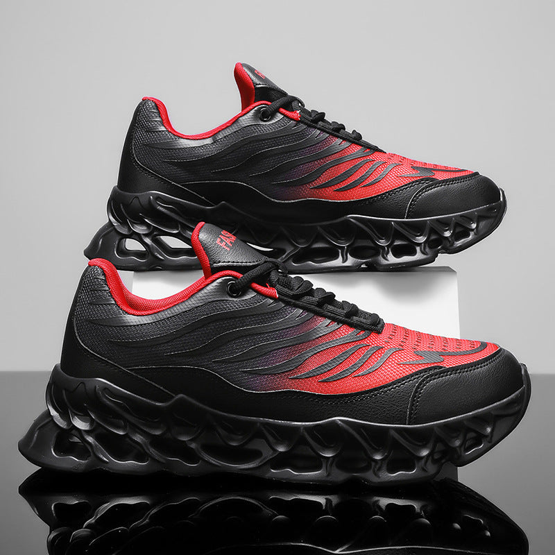 Herrsneakers Med Mesh-Ovandel Och Tjock Pu-Sula