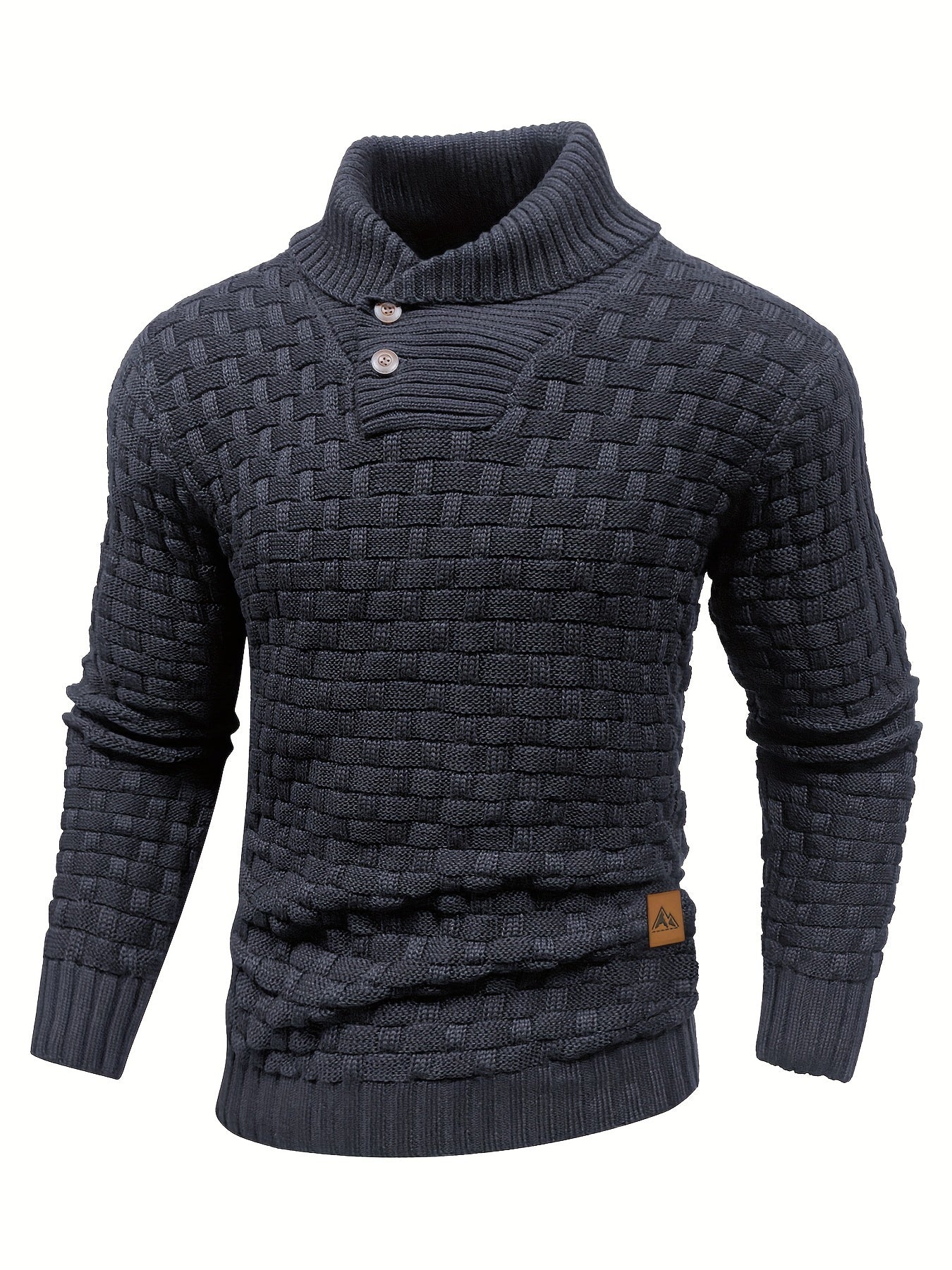 Herr Tröja i Waffle Knit med Sjalkrage