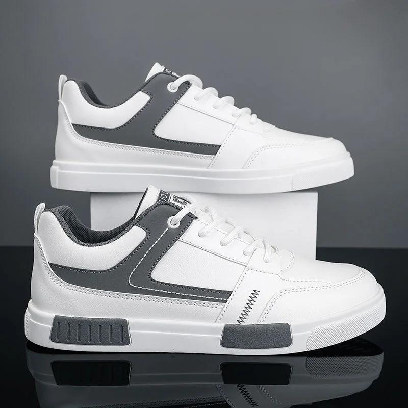Herrsneakers Med Tvåfärgade Paneler Och Upphöjd Sula