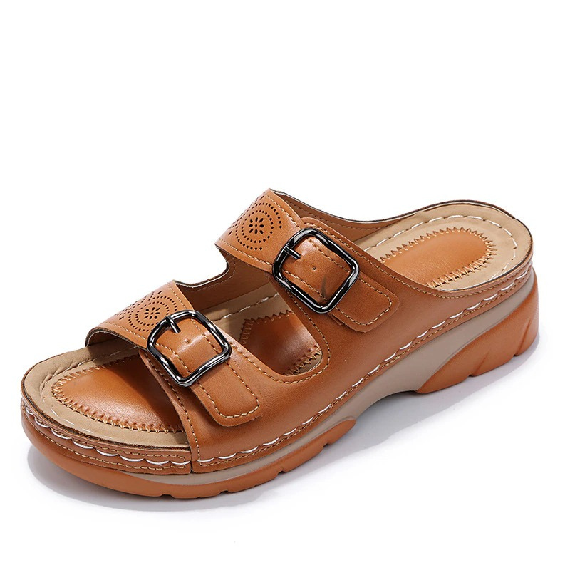 Ortopediska Sandaler För Kvinnor, Sommar, Hålfotsstöd, Bred Passform, Justerbara Remmar