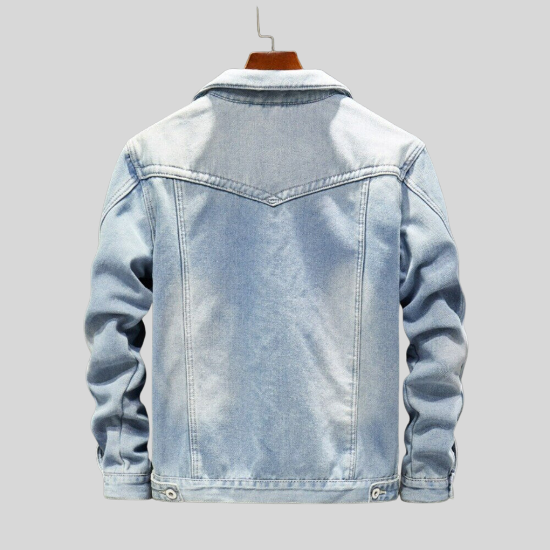 Herr Denimstil Jacka Lång Ärmar Klassisk Design