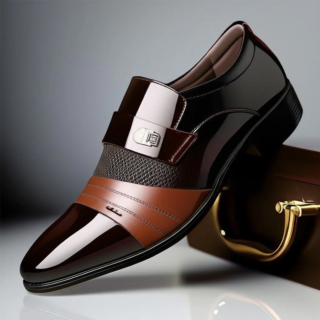 Herr Loafers Med Spänne Och Texturerad Sula