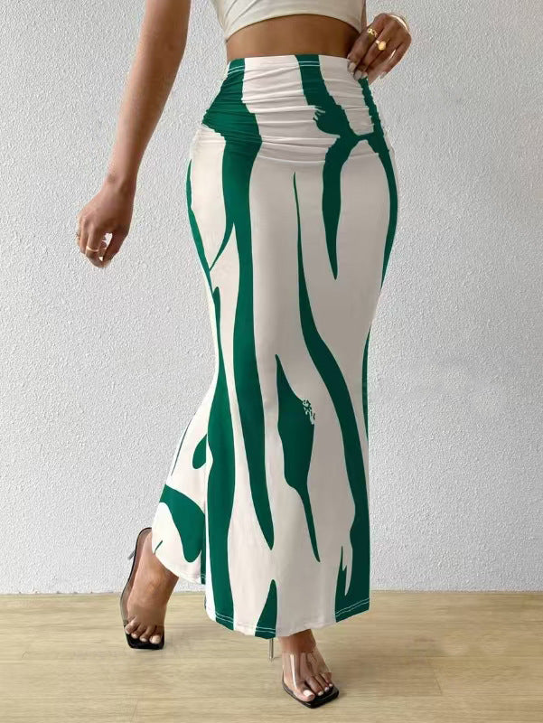 Zebramönstrad Mellanlång Bodycon-Kjol För Kvinnor – Slim Fit