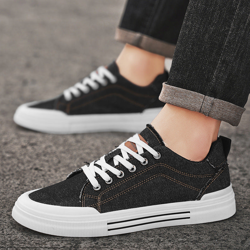Herr Sneakers Låga Snörskor Platta Klackar Rund Tå