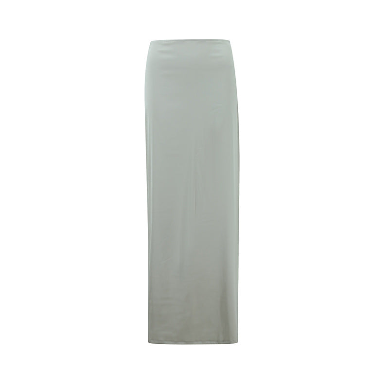 Dam Höstlångklänning Med Hög Midja, Asymmetrisk Drapering, Enfärgad