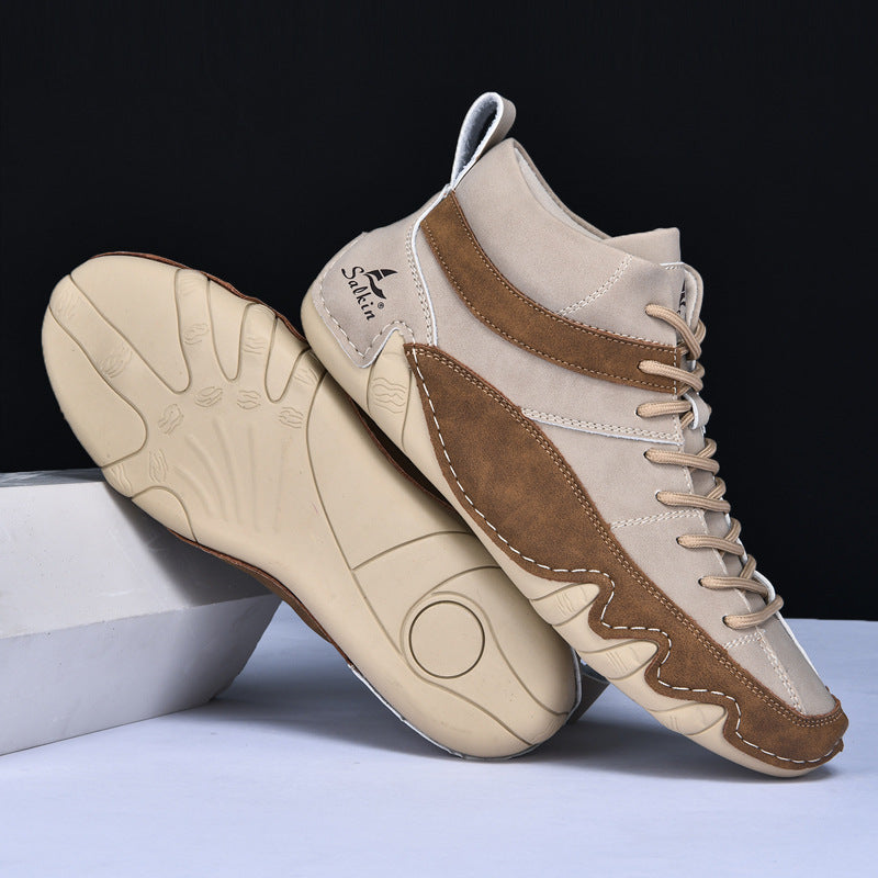 Herr Sneakers Med Vågformad Sula Och Kontrasterande Paneler