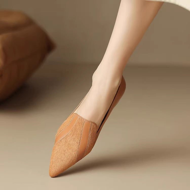 Damskor Med Spetsiga Tå Och Låg Skuren Slip-On