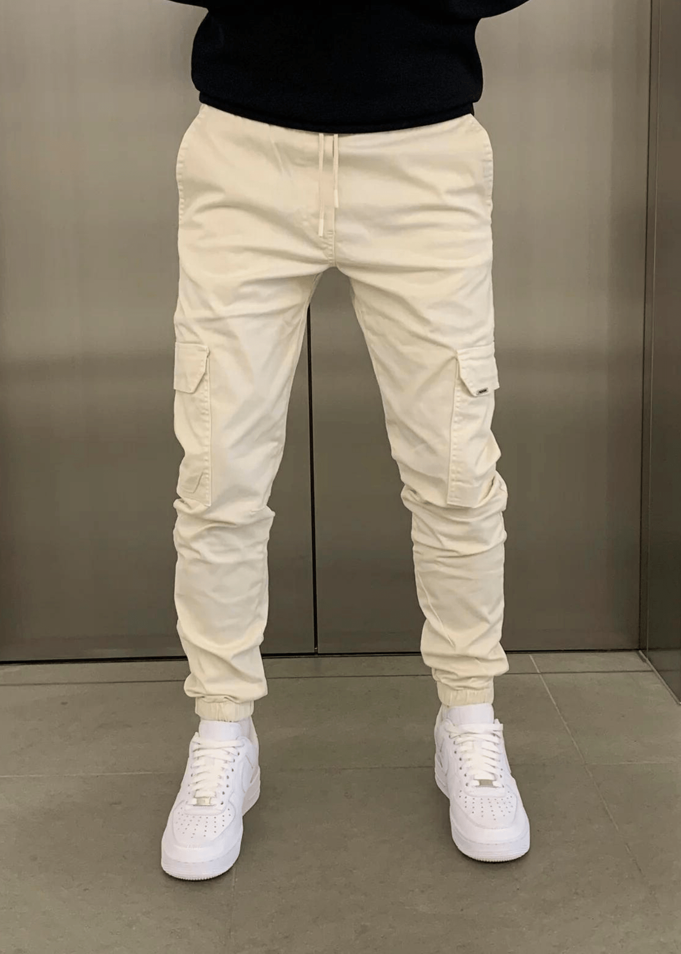 Herr Cargo Joggerbyxor med Elastisk Midja och Sidofickor