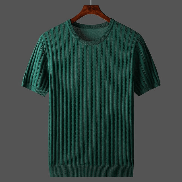 Herr T-shirt i Sidenkänsla, Kort Ärm, Fläckresistent