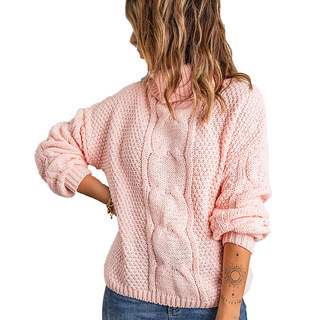 Kvinnors Vintertröja Med Hög Hals Enfärgad Långärmad Pullover