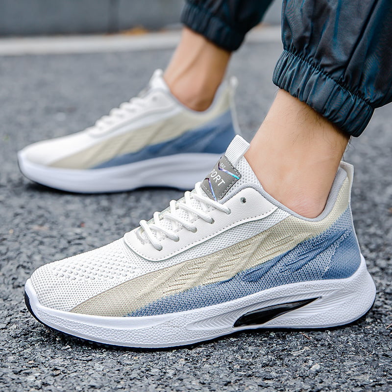 Herr Löparsneakers Med Snörning, Låg Design Och Rund Tå