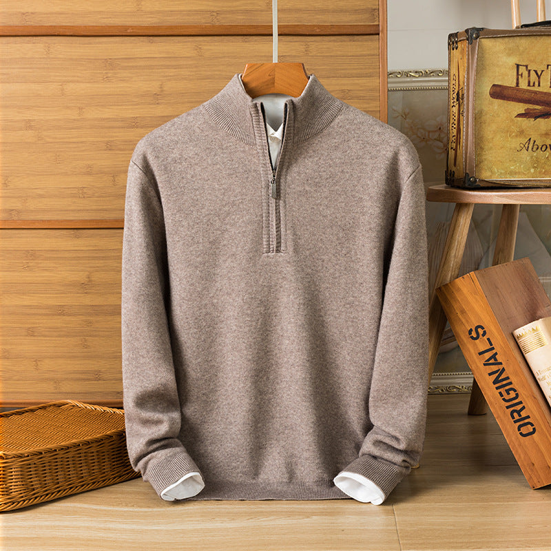Herr Stickad Pullover Tröja Tjock med Långärmad Design
