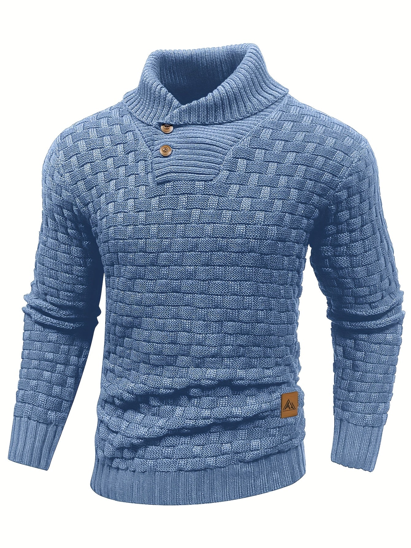 Herr Tröja i Waffle Knit med Sjalkrage
