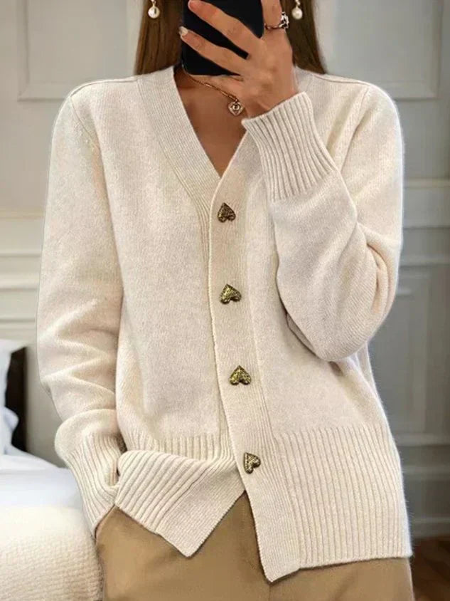 Dam Höst Cardigan Knäppt Långärmad Garnstickad